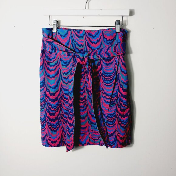 porridge Anthropologie, Medium Wrap Skirt, Abstract Print, Tie Waist, Pockets - Picture 3 of 12